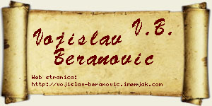 Vojislav Beranović vizit kartica
